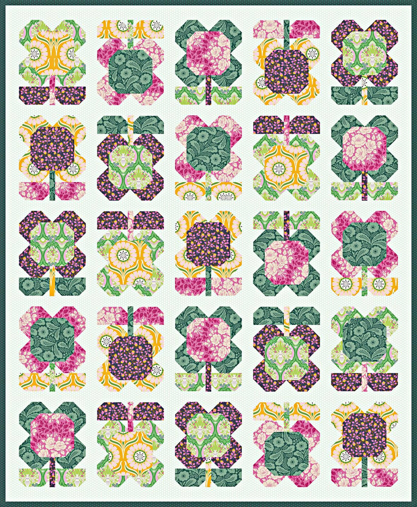 Folk Blooms Kit Includes Pattern & Binding Thimbles Quilts