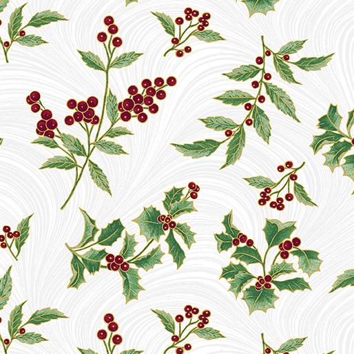 A Winter's Day - Holly & Waves White