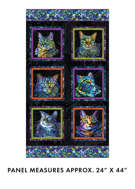 Cat Artistry - Panel Black / Multi