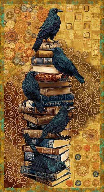 Crow Mazing - Crow and Book Panel Multi