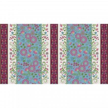 Flower & Vine Stripe Blue