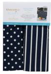 Kimberbell Dots & Stripes  Tea Towels Set of 2 Navy
