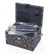 Medium Sewing Basket  Hemline Gold - Black print