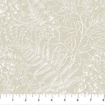 Natural Elements - Toile Leaves Cream White