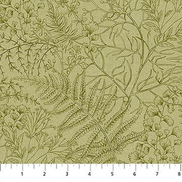 Natural Elements - Toile Leaves Lt Green
