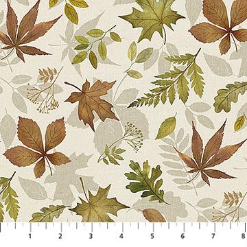 Natural Elements - Tossed Leaves Cream/Multi