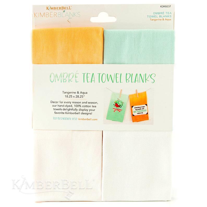 Ombre Tea Towels Orange and Aqua