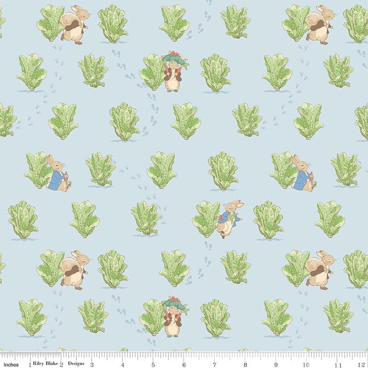 Peter Rabbit & Benjamin Bunny - Lettuce Patch Blue – Thimbles Quilts