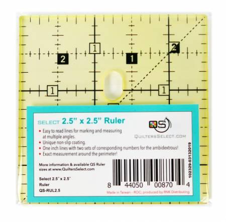 Quilters Select 2.5 x 2.5 Non Slip Ruler