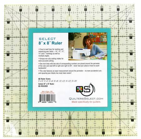 Quilters Select 8X8 Non Slip Ruler