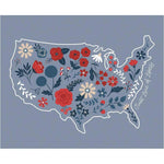 Red White and True US Floral Panel
