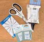 Scissors, 2 Packs of Needles, Needle Guide & Iron Cleaner Combo Pack