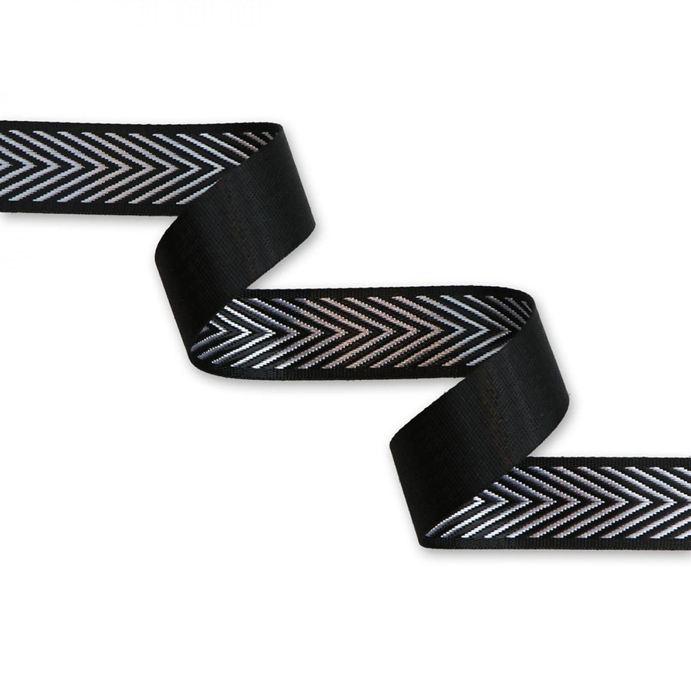 Silver Chevron Webbing 1 1/2in