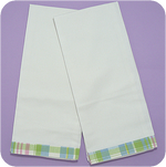 Whimsey Pastel Plaid Trim Kitchen Towel