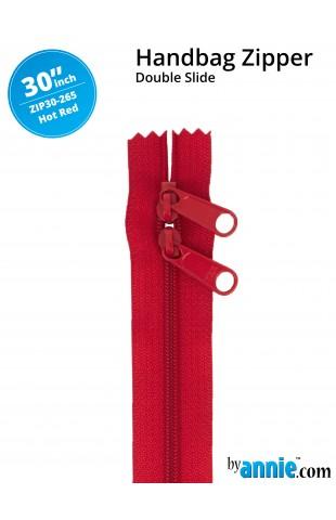 30" Double Slide Zipper Hot Red