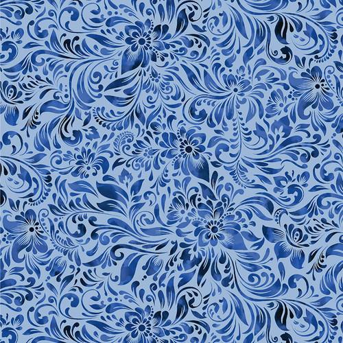 Allure  Blue Watercolor - 118" Wideback