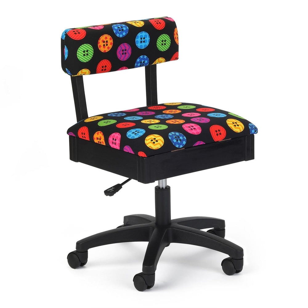 Arrow Hydraulic Chair Bright Buttons Fabric