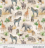 Baby Safari - Animal Grazing Beige