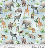 Baby Safari - Animal Grazing Blue