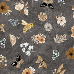 Bear Hugs - Flowers and Insects Toss Dark Gray