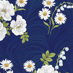 Blue & White Elegance Floral -Dk Blue