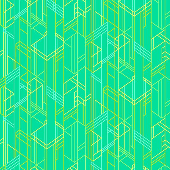 Century Prints Deco Glow - Meander Keylime