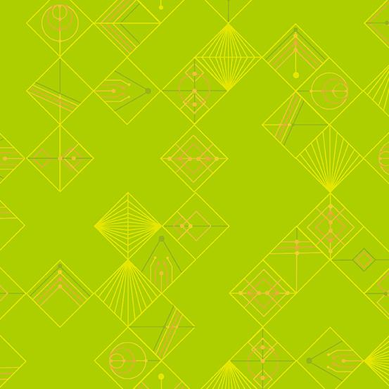 Century Prints Deco Glow - Tiles Lime