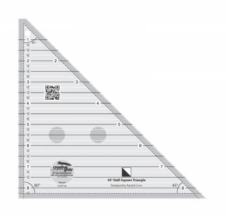 Creative Grid 45 Degree half- Square Triangle Ruler 8 1/2"