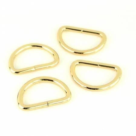 Four D-Rings 1" Gold