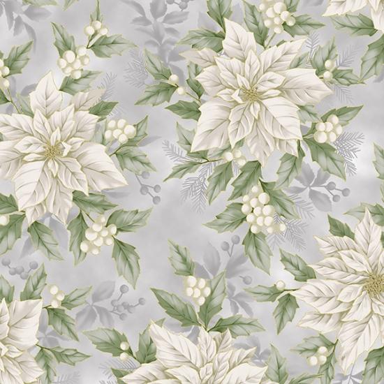 Holiday Elegance - Large Flowers Light Gray