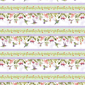 Hummingbird Floral - Repeating Stripe Multi