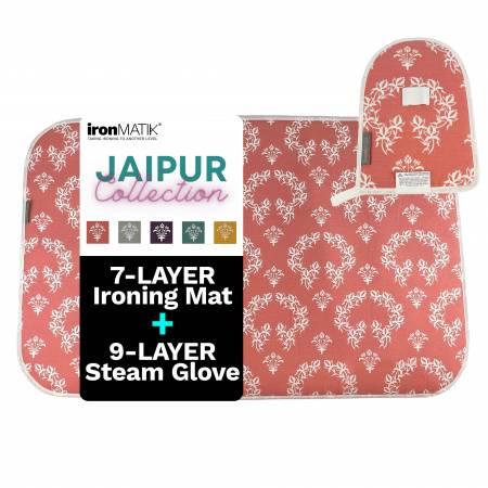 IronMatik - Jaipur Premium Ironing Mat & Steam Glove - Pink