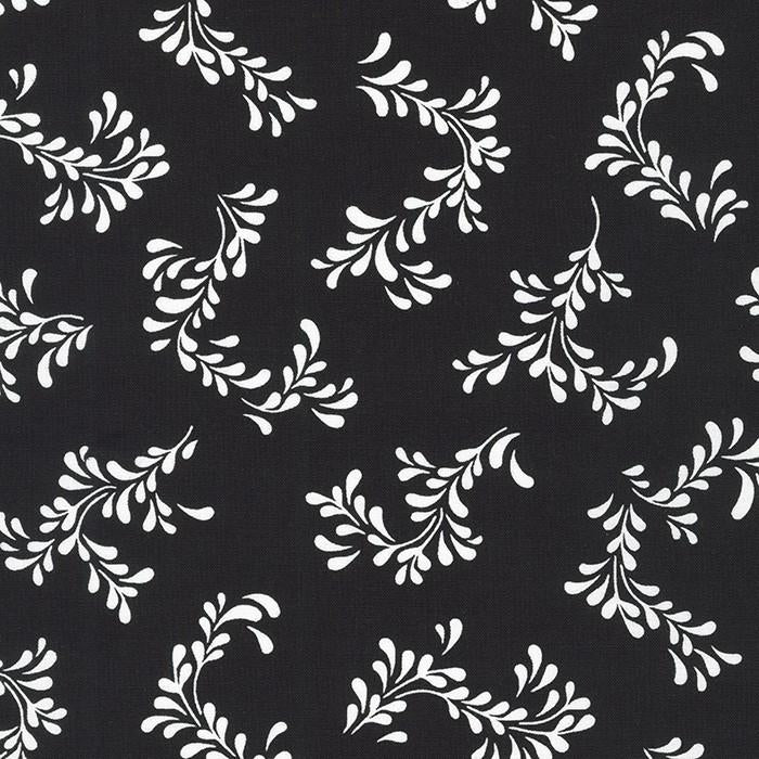 Jardin Noir - Black and White Jet White Leaf