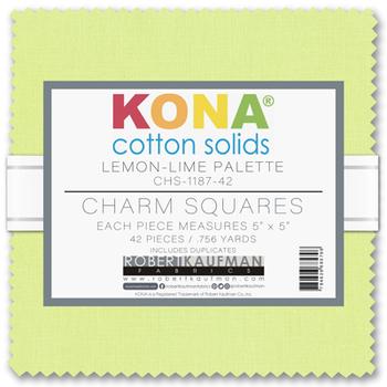 Kona Cotton - Lemon-Lime Palette Charm Squares