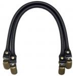 Leather-like Purse Handle 16"  W/Suspender Clips - Black