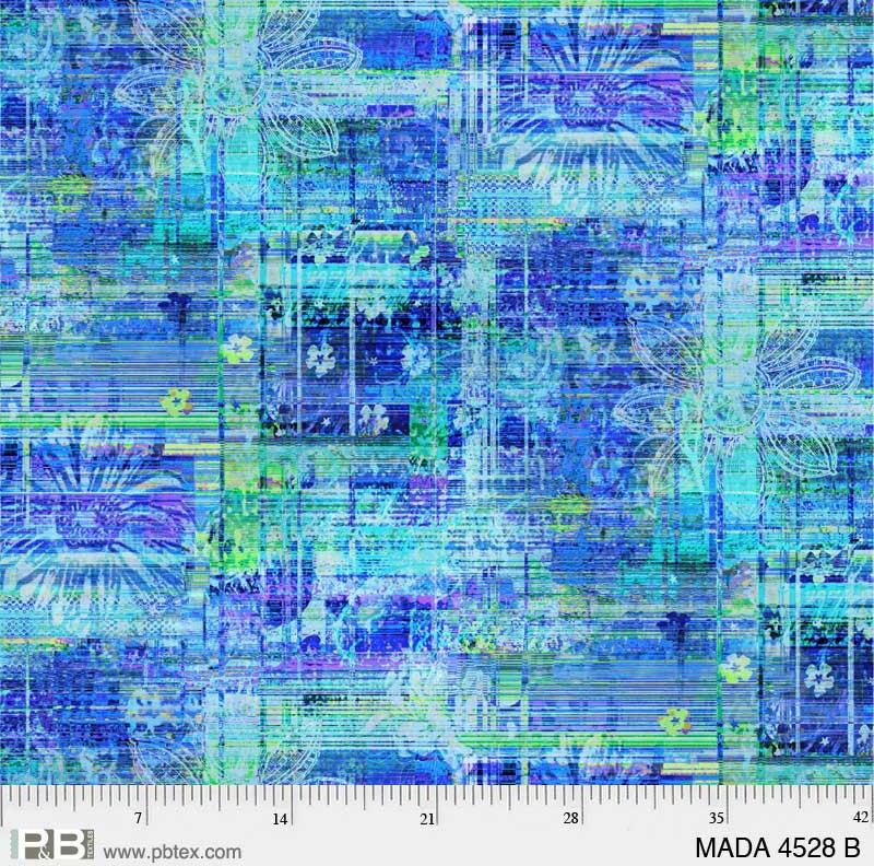 Madras 108" Wide Back - Blue