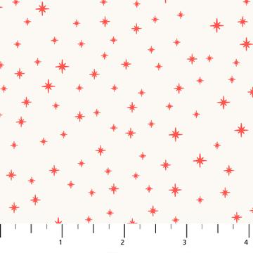Peppermint Red Stars on White