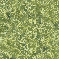 Victorian Floral Leaves Green Gecko