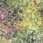 Victorian Floral Leaves Multi  Purple Green Flourite