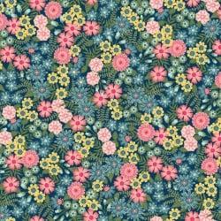 Vintage Flora Ground Cover Floral Dark Blue