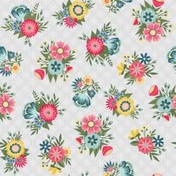 Vintage Flora Lattice Floral Grey
