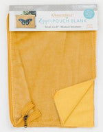 Zipper Pouch Blank-  Mustard Veleteen Small