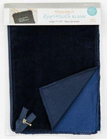 Zipper Pouch Blank- Navy Veleteen Large